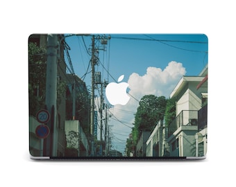 Japanese Street Power Lines Blue Sky Clouds MacBook  Pro 13 16 A2141 A2338 Art 2023  M3 16 14 Case Air 13 Pro 15 MacBook Cover