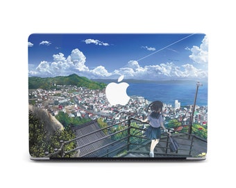Tokyo View Anime Schoolgirl View 2021 Macbook M3 Max 16 Macbook Pro 13 Japanese Town Summer Ocean Art Mac Air 13 Pro M2 A2141 2022 M2