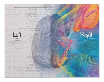 Brain Halves Beautiful Mind Jigsaw Puzzle Left Right Creativity Gift for Kid Family Puzzle Home Game Boardgame Pieces Puzzle Metal Gift Box