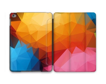 Colorful Geometry iPad Smart Case New 2025 iPad Air 11 Colorful Abstraction Minimalistic Stand Case iPad Flip Cover iPad 12 9 2021 iPad 10.9