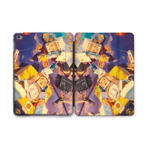 Cartoon Astronauts iPad Case Air 13 10.9 In 2025 Air 11 8.3" Kids Case Pro 11 Inch Custom Pro 12.9" 10.2" 2021 Pro 12.9 In 2021 Mini 4 7.9