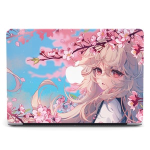 Cute Anime Girl Sakura Tree Macbook M3 16 Macbook Pro 13 Japanese MMO Art Maiden Fantasy Air 13 Pro M2 A2141 Air 13 15 M3 A2338