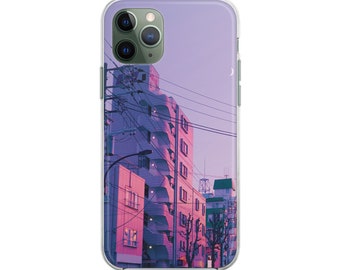 Pink Sunset Town City Phone Case for iPhone 15 14 11 Pro Max X XR 14 Plus Chill Vibes Samsung Galaxy Note 8 9 10 Galaxy S23 S20