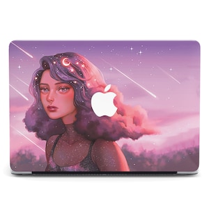 Cute Anime Girl Pink Sky MacBook Case for MacBook Air Cloudy Dream 2022 MacBook Air 13 11 Inch MacBook Pro 13 M4 inch Air MacBook 2025