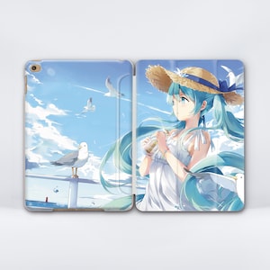 Cute Anime Girl iPad Smart Case Fresh Summer Art Art iPad 11 2025 Case iPad 10.9 iPad Flip Cover iPad Case 10 5 iPad Air 13 iPad Air 3 Gift
