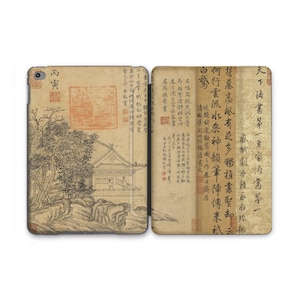 Asian Calligraphy iPad Smart Case Chinese Vintage Traditional Design iPad 11 12.9 M2 2022 iPad 10.9 iPad Flip iPad Case 10 5 iPad Air 13