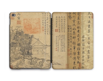 Asian Calligraphy iPad Smart Case Chinese Vintage Traditional Design iPad 11 12.9 M2 2022 iPad 10.9 iPad Flip iPad Case 10 5 iPad Air 13