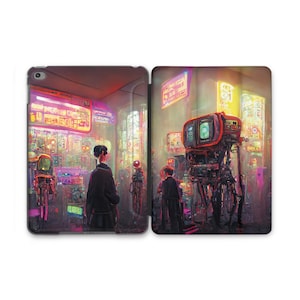 Cyber Punk Night City Lights iPad Cover iPad Air 11 Stand Anime Smart Cover Case iPad iPad 12 9 2021 iPad 10.9 8th iPad 11 2025 Flip Case