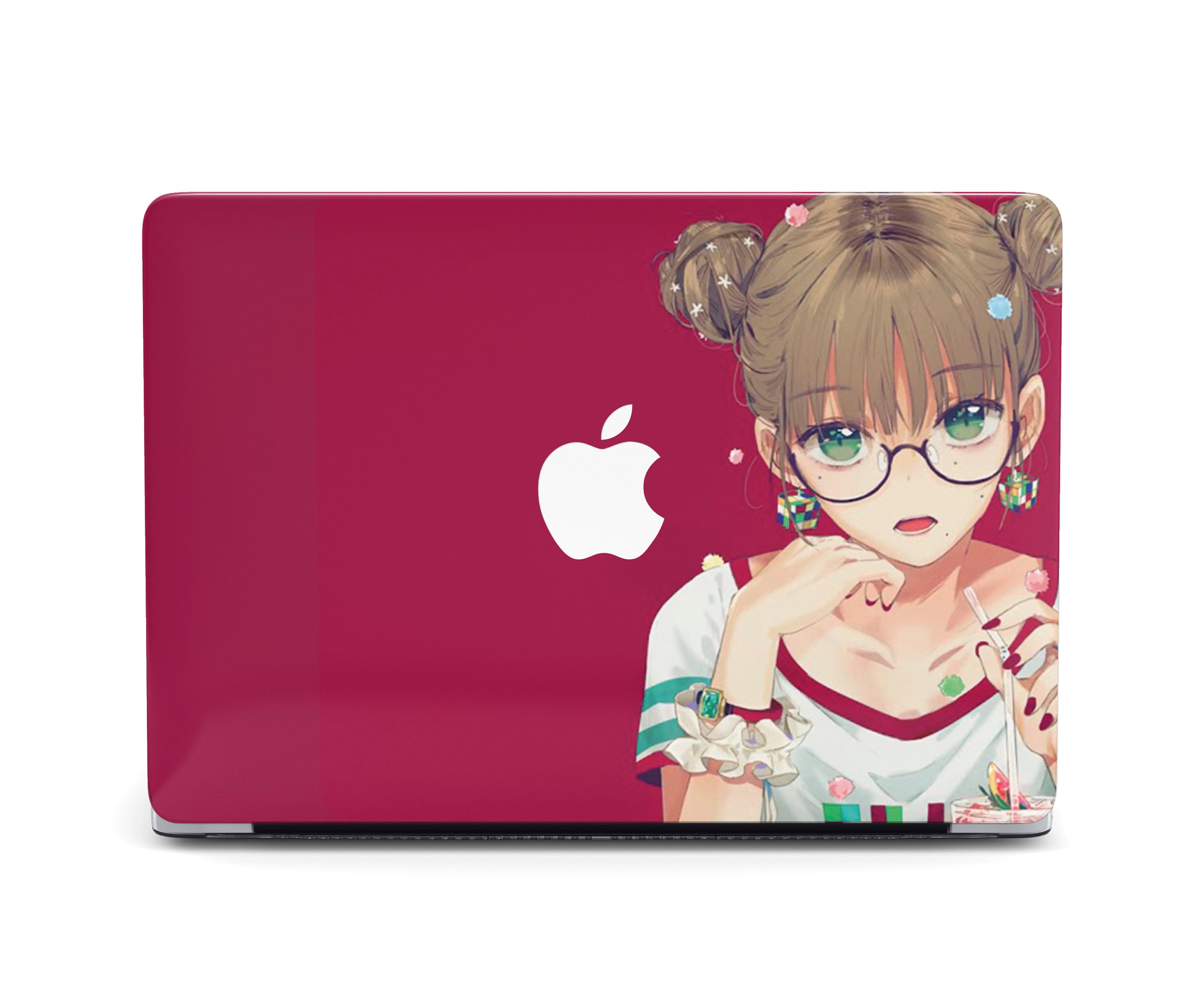 Cute Anime Girl MacBook Pro 13 16 A2141 Kawaii Glasses Hipster Art