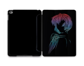 Neon Anime Girl iPad Cover iPad Air 11 Stand Gradient Drawing Smart Cover Case iPad iPad 12 9 2021 iPad 10.9 8th iPad 11 2025 Flip Case