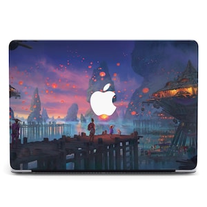 Night Lanterns Japanese Town 2025 Macbook M3 Max 16 Macbook Pro 13 Anime Art Art Mac Air 13 Pro M4 A2141 Travel Air 13 15 M3 A2338