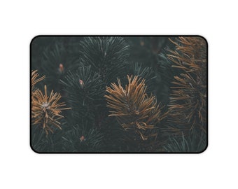 Pine Trees Desk Pad Extended Desk Mat Boho Desk Pad Trendy Workspace Cute Desk Mat Aesthetic Desk Accessories Unique Mat Boho