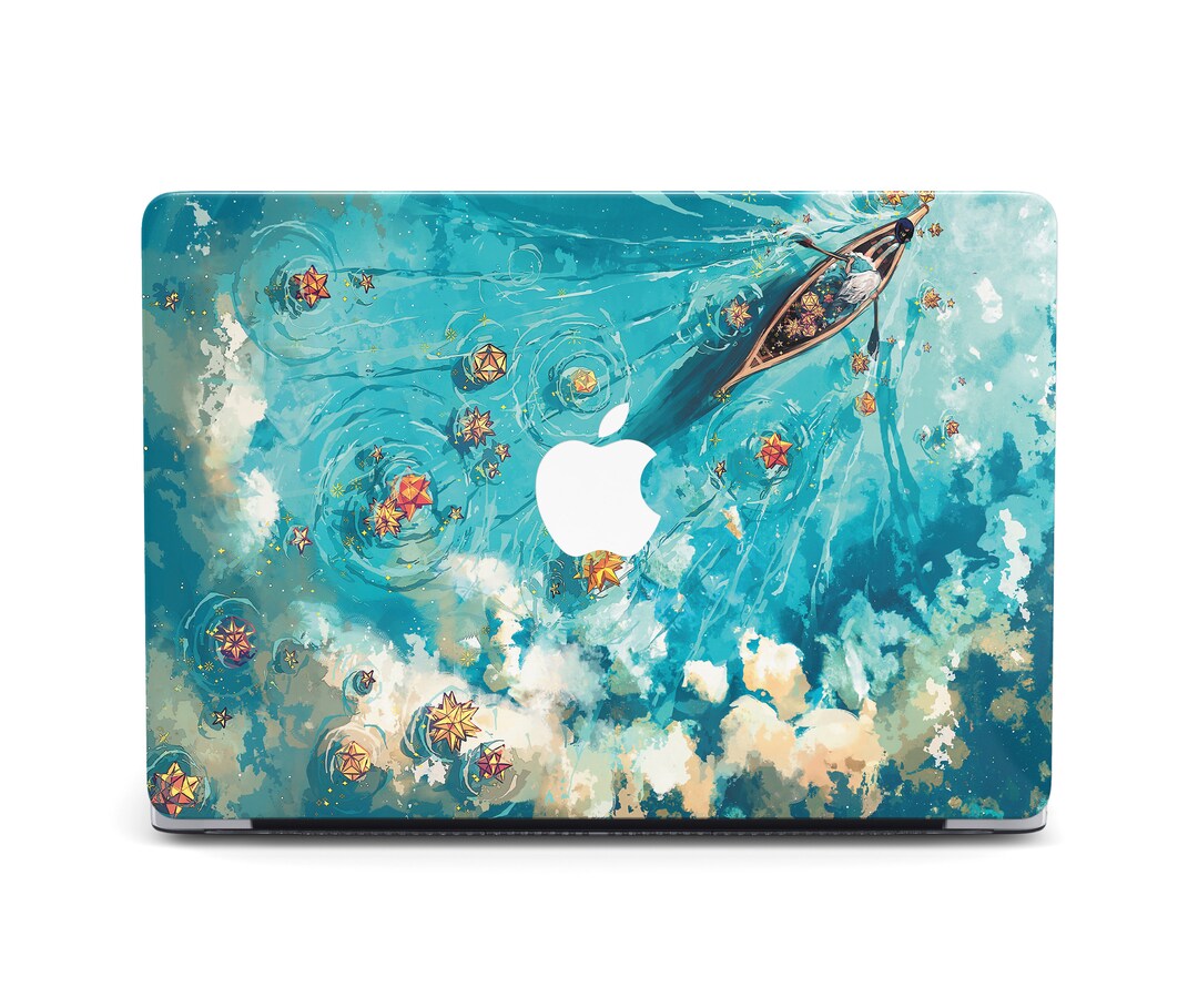 Floral Lake Boat Trip MacBook Case for MacBook Air 2022 Anime Clouds ...