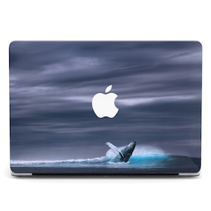 Funda para MacBook con diseño de ballenas voladoras, color gris, tormenta y océano, para MacBook Air 2022, MacBook Air de 13 pulgadas, MacBook Pro de 13 pulgadas y MacBook Air de 4 pulgadas
