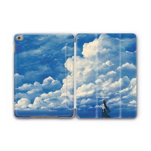Uroczy futerał na iPada z dziewczyną z anime Niebieskie niebo Chmury Natura Projekt iPad 11 12,9 M2 2022 iPad 10,9 iPad Flip Etui na iPada 10 5 iPad Air 5