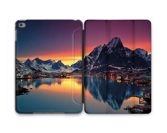 Nordic Mountains iPad Smart Case New 2025 iPad Air 11 Polar Night Sunset Lake Stand Case iPad Flip Cover iPad 12 9 2021 iPad 10.9 8th iPad