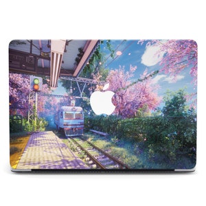 Sakura Train Japanese Manga Anime Macbook Pro 13 M3 2022 Case Nature Art Mac Air 13 Protective 2023 Digital Art Macbook Pro 2022 M4 15