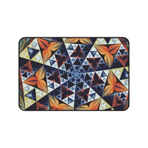Extra Large Mouse Mat Abstract Geometric Desk Mat Large Mousepad, Desk Pad Triangle Print Desk Accessories Unisex Boho Mouse Pad