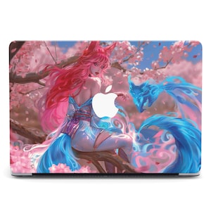 Anime Girl Pink Hair Cherry Blossoms Magic Macbook M3 Max 16 Macbook Pro 13 Manga Colorful Art Mac Air 13 Pro M4 A2141