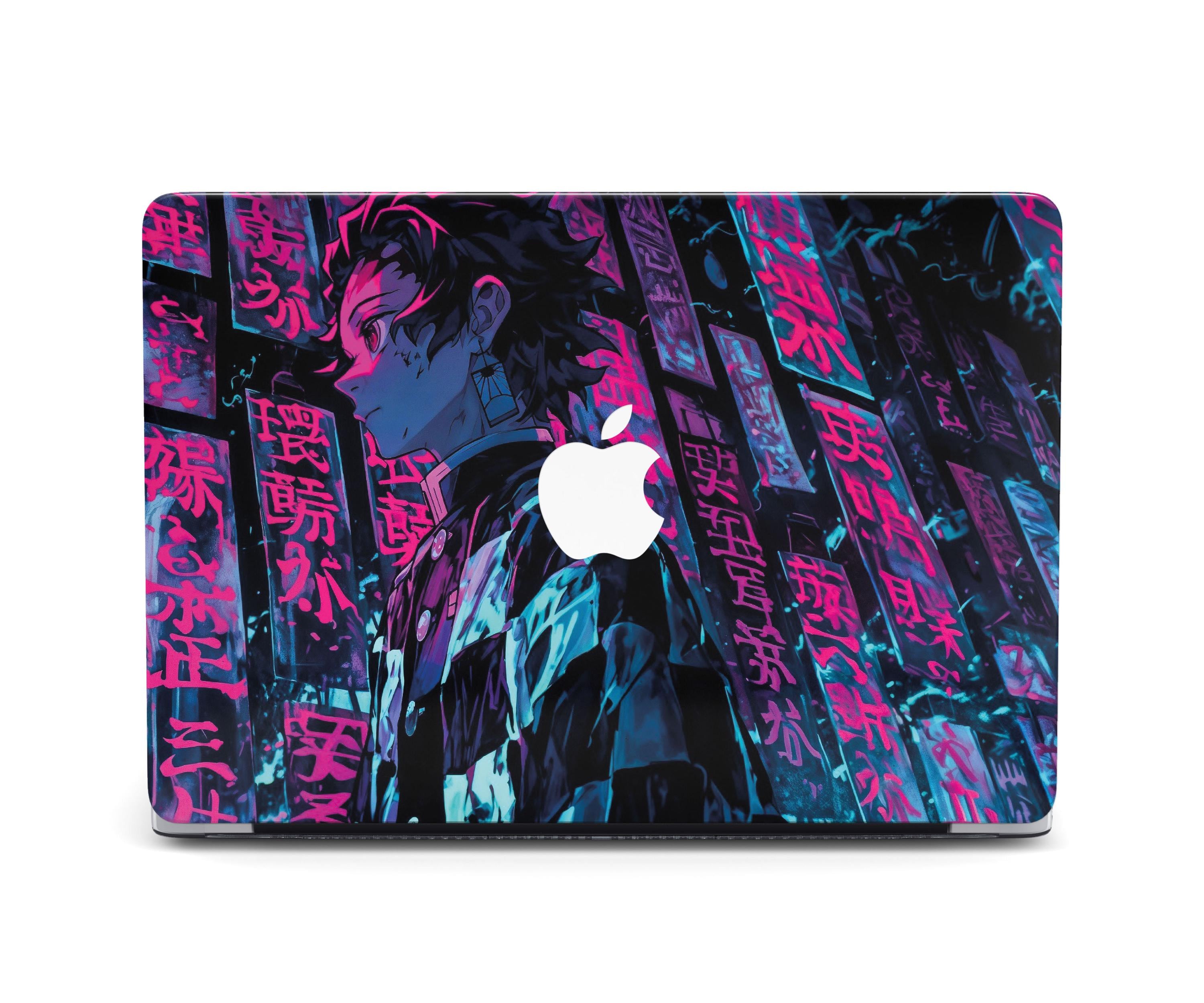 Kamado Tanjiro MacBook Pro 13 Case Kimetsu No Yaiba Gift Neon Hair