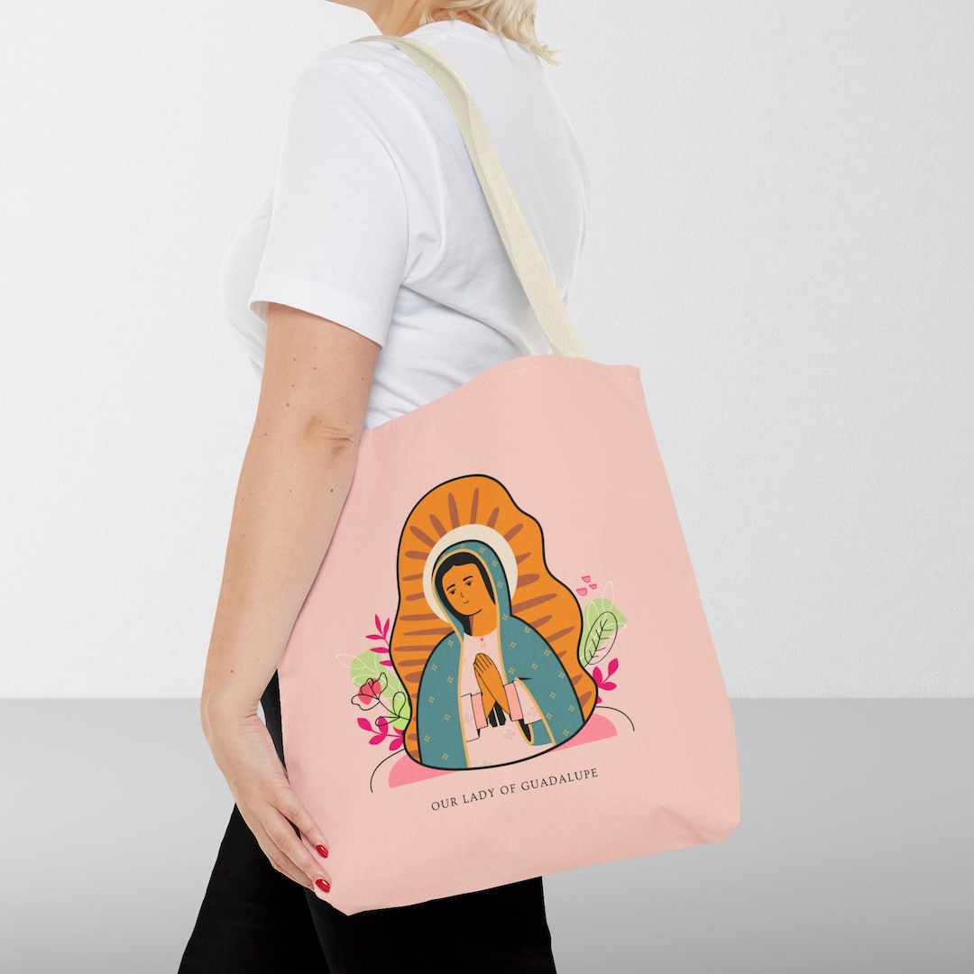 Our Lady of Guadalupe Tote Bag in Blush - Mary Tote Bag | Unique ...