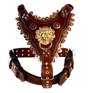 Leather Dog  Harness Custom Design Handmade Custom design buckle down Adjustable For Big Dogs