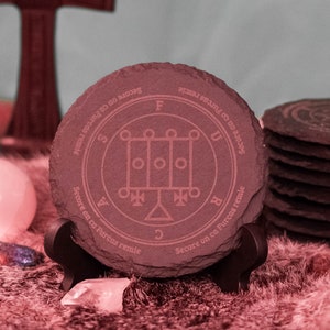 Set of 4 Devotional Coasters Knight Furcas - Goetia Spirit