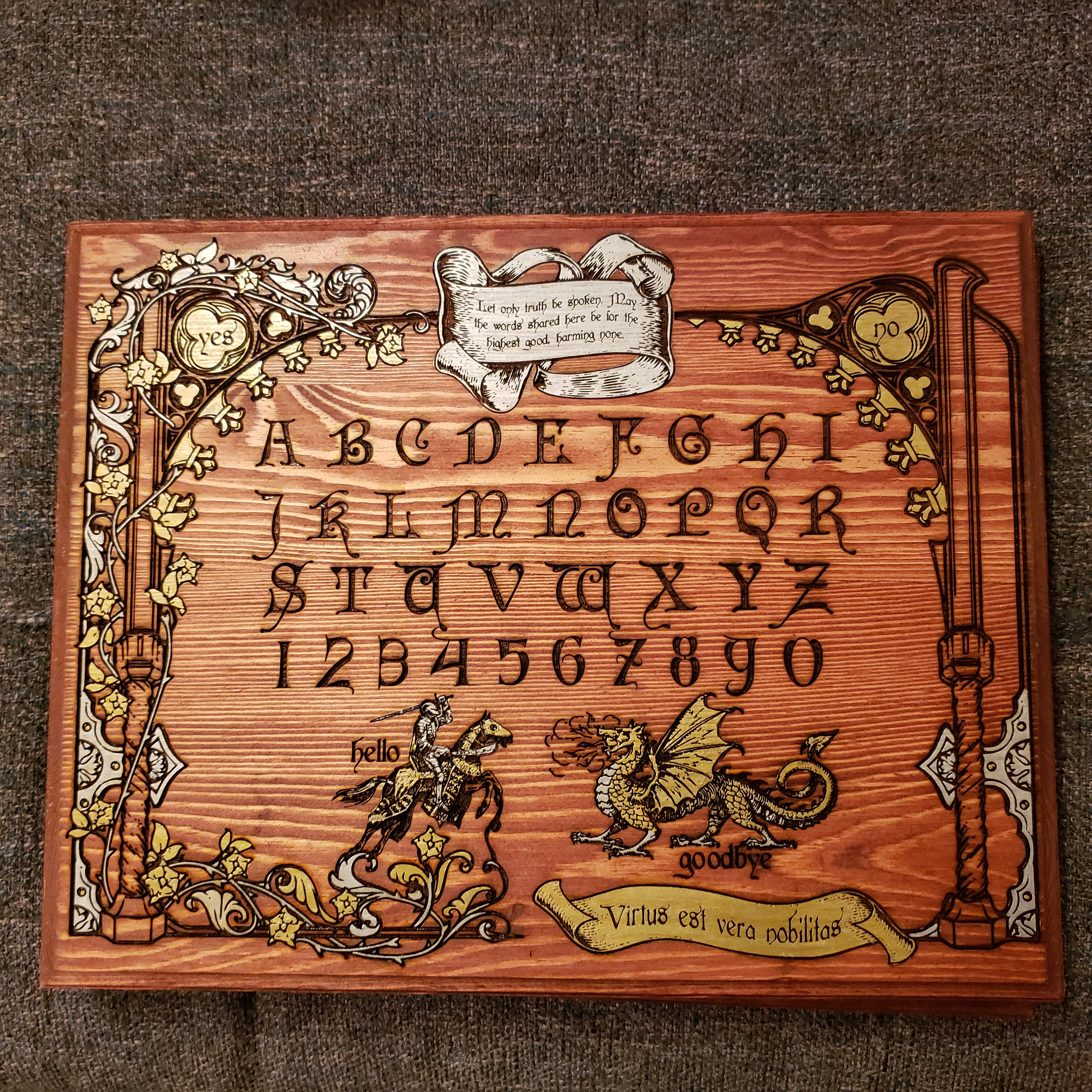 Medieval Style Talking Spirit Board (Ouija Board)