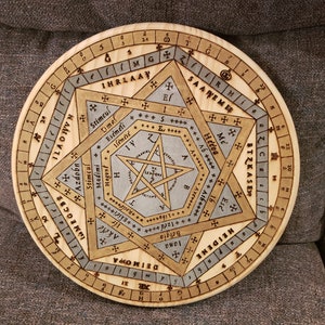 Sigillum Dei Aemeth (John Dee Enochian Angelic Communication) 15 inch diameter Altar Plate