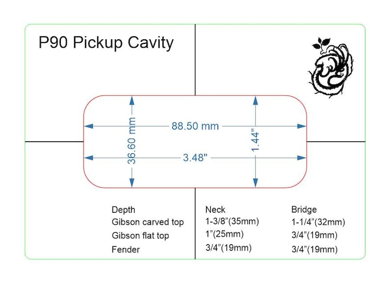 P90 Pickup Routing Template – Guitar Router Jig – Gibson Style ...