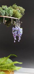Handmade Lilac Flower Earrings: Polymer Clay Dangle Jewelry