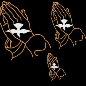 Praying Hands, 3 Sizes, Machine Embroidery, Embroidery Designs, Embroidery, Prayer Embroidery Patterns, Embroidery Files, Instant Download