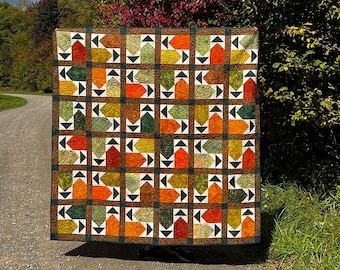 Off Kilter Quilt Pattern - PAPER Version - PDF - Confident Beginner - 10" Stack Friendly - 68" Square Lap Quilt