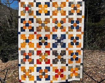 Stained Glass Quilt Pattern- PDF/DIGITAL Version of Pattern - Intermediate Level - 54" x 67" - Precut Friendly