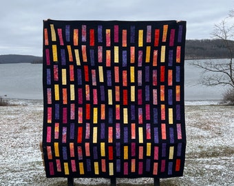 City Lights Quilt Pattern - DIGITAL Version - PDF - 3 sizes - Beginner - 2 1/2" Strip Friendly