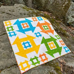 Churn Dash Wall Quilt - Machine Quilted - About 42 1/2&quot; x 42 1/2&quot; - Choice of Colors