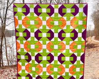 Lattice Workings - PAPER Version of Pattern - Modern Quilt Pattern - Confident Beginner Level - 54" x 72" - Throw Lap Quilt Pattern