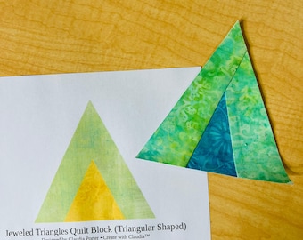 Jeweled Triangles Foundation Paper Piecing Quilt Block PDF - 5" Finished - Modern - FPP - Digital Download Pattern - Ideal for 2.5" Strips