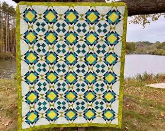 Rippling Swirls Quilt Pattern - PAPER Version - 3 sizes - Experienced/Advanced Level Quilter