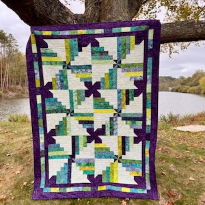 Stepping Stones Quilt Pattern - DIGITAL (PDF)  Version - 2 sizes (Twin & Queen)  - Beginner - Precut Friendly