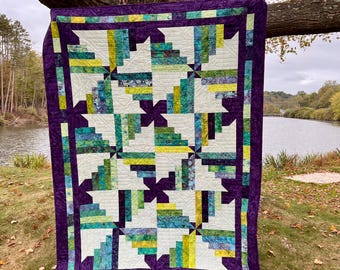 Stepping Stones Quilt Pattern - DIGITAL (PDF)  Version - 2 sizes (Twin & Queen)  - Beginner - Precut Friendly
