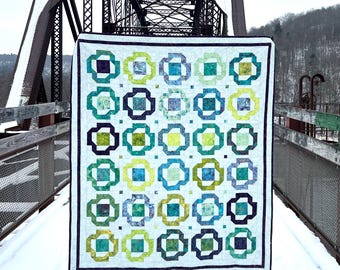 Twisted Ribbons Quilt Pattern - PAPER Version - 2 sizes (Baby & Throw) - Confident Beginner - Precut Friendly