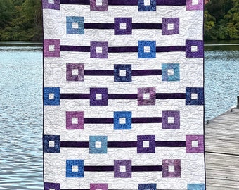 Squared Up Quilt Pattern - PAPER Version - 3 sizes - Beginner - Precut Friendly