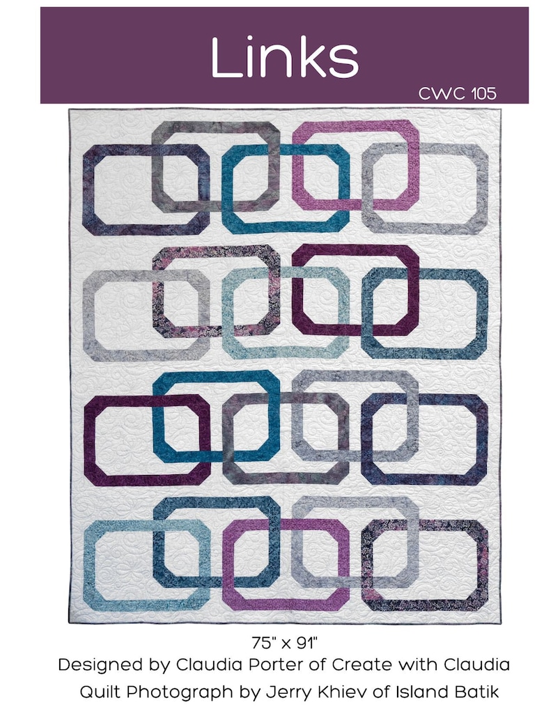 Links Quilt Pattern - DIGITAL (PDF) Version - Intermediate ...