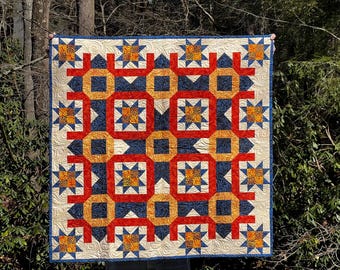 Harvest Stars Quilt Pattern - DIGITAL/PDF Version of Pattern - Intermediate Level - 42" x 42" - Wall Hanging - Wall Quilt