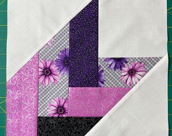 Quilt Block Pattern "Diagonal Braids" - DIGITAL Version  - 11" Block Pattern (10 1/2" when finished) Great for Scraps & 2.5" Strips