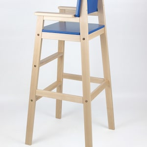 Chaise très haute Dominik pour comptoir de cuisine. Pour enfants de 2 à 7 ans. Bois clair et couleurs image 5