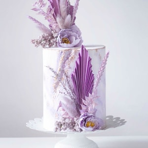Topper per torta floreale BOHO LAVANDA, topper per torta floreale per battesimo, topper per torta floreale per baby shower, topper per torta di compleanno, topper per torta viola