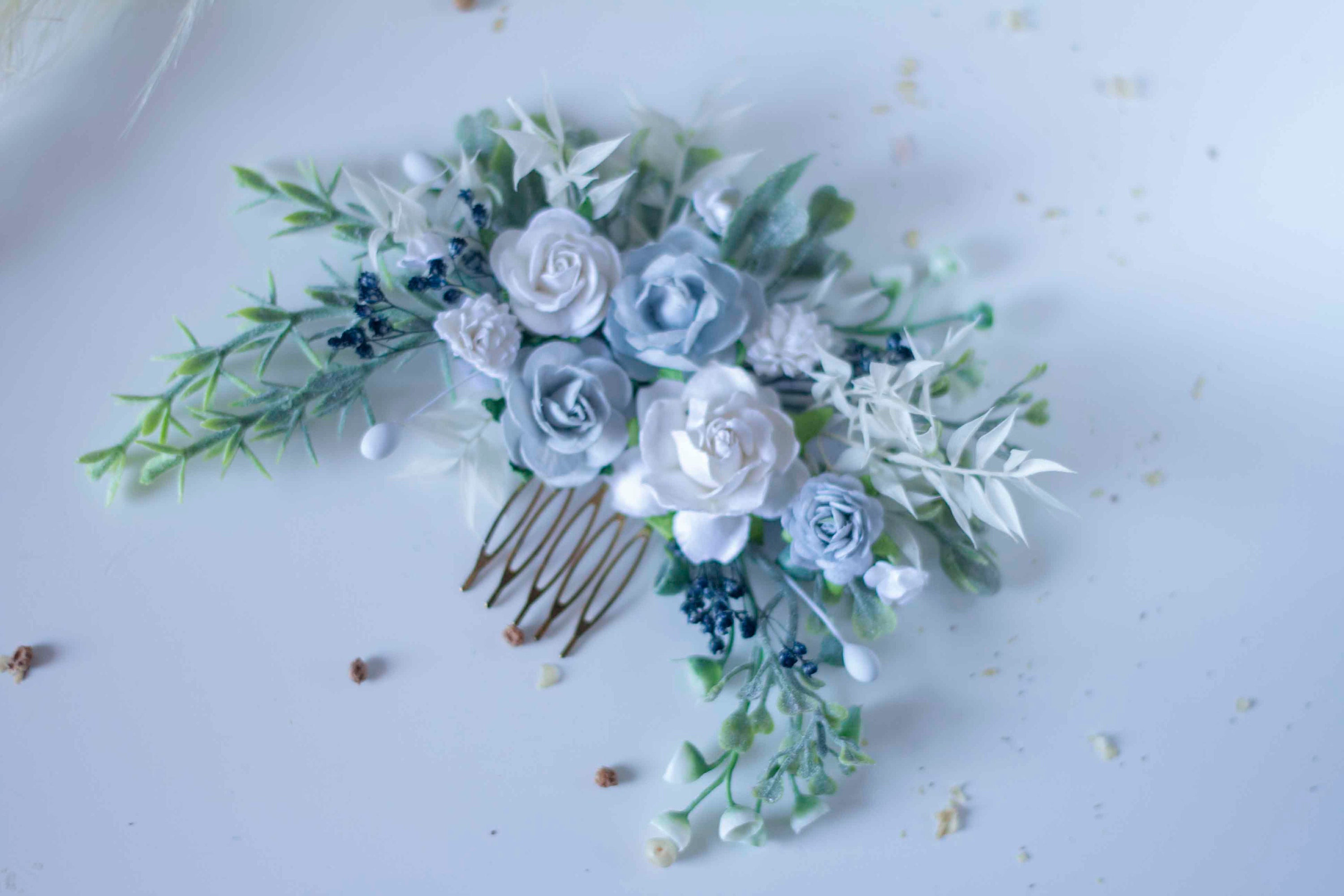 Dusty blue handmade crown Dusty Blue Handmade Flower Crown - D and M Garden Centre main image 4