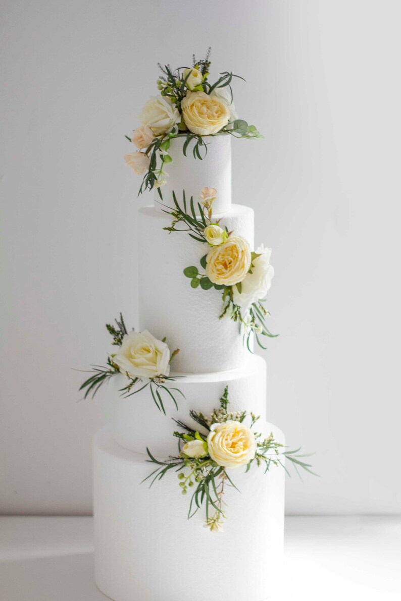 Wedding Cake Flowers Wedding Cake Topper Ivory & Cream Cake Etsy